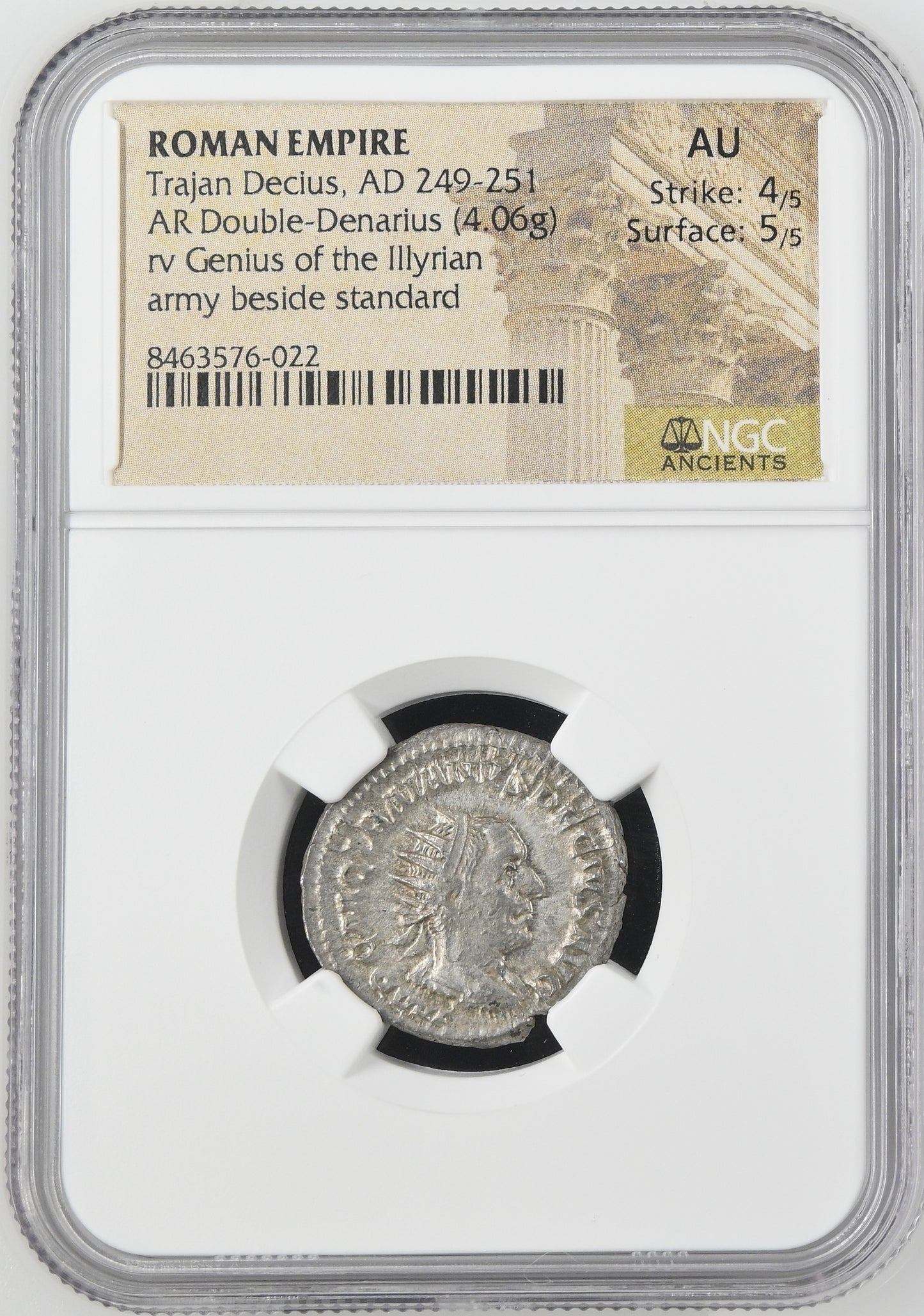 Roman Empire - Trajan Decius - Silver Double-Denarius - NGC AU - RIC:16c