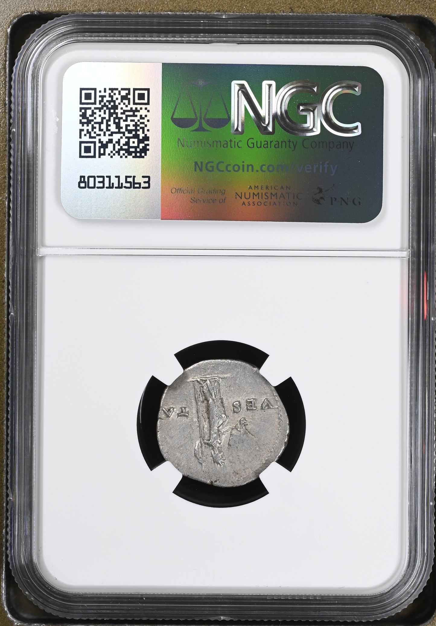 Roman Empire - Vespasian - Perhaps Plated Denarius - NGC Ch XF - RIC:360