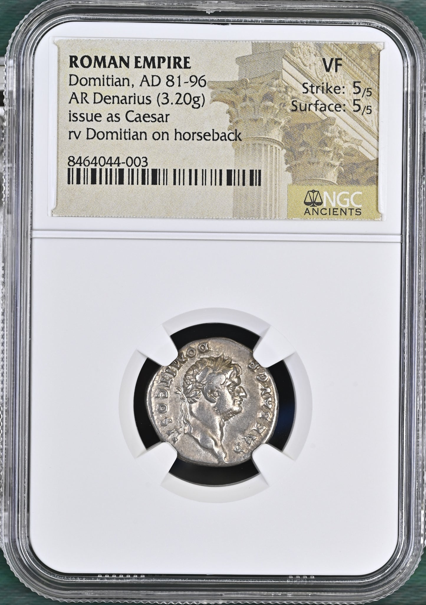 Roman Empire - Domitian - Silver Denarius - NGC VF - RIC:680