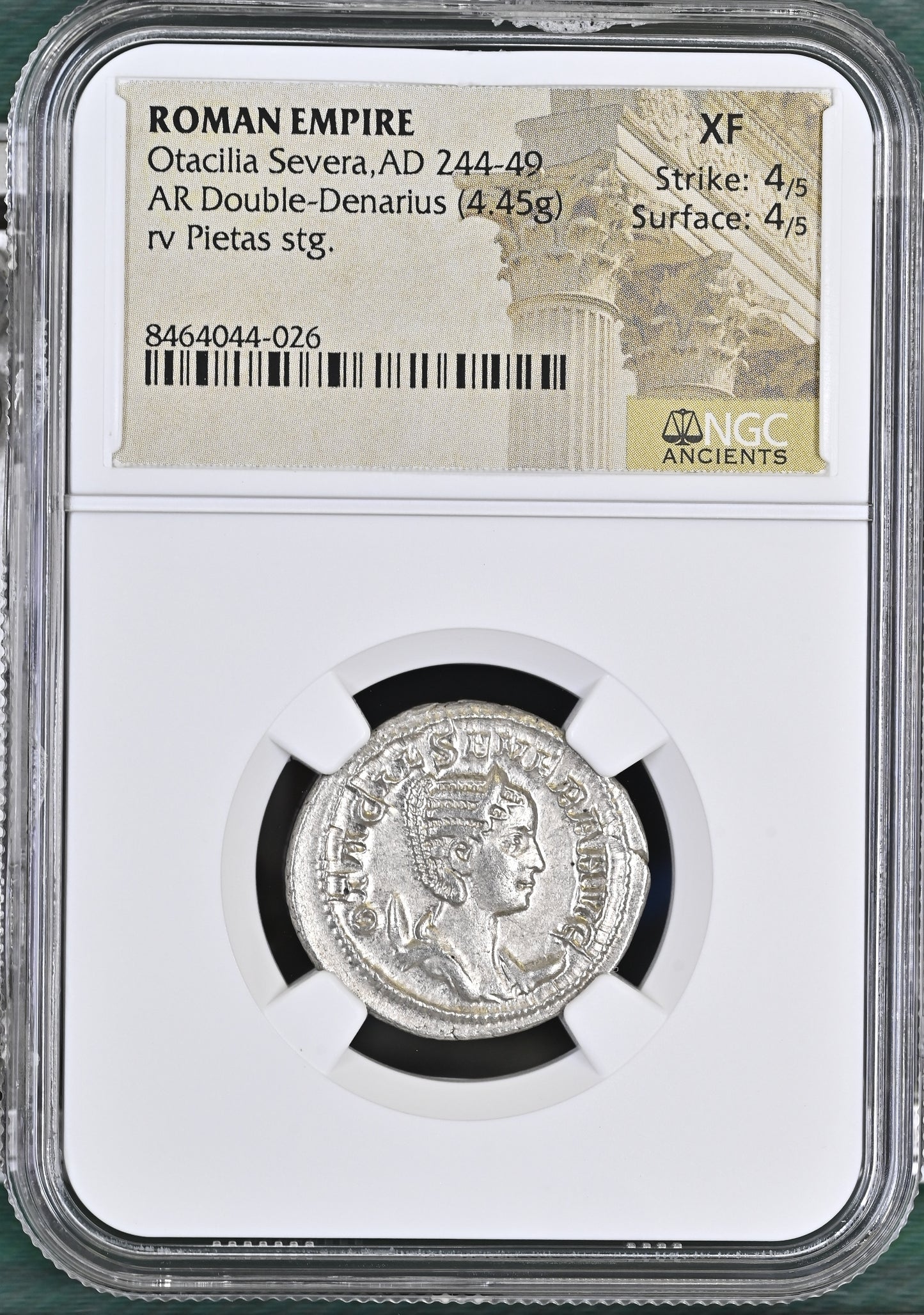 Roman Empire - Otacilia Severa - Silver Double-Denarius - NGC XF - RIC:130