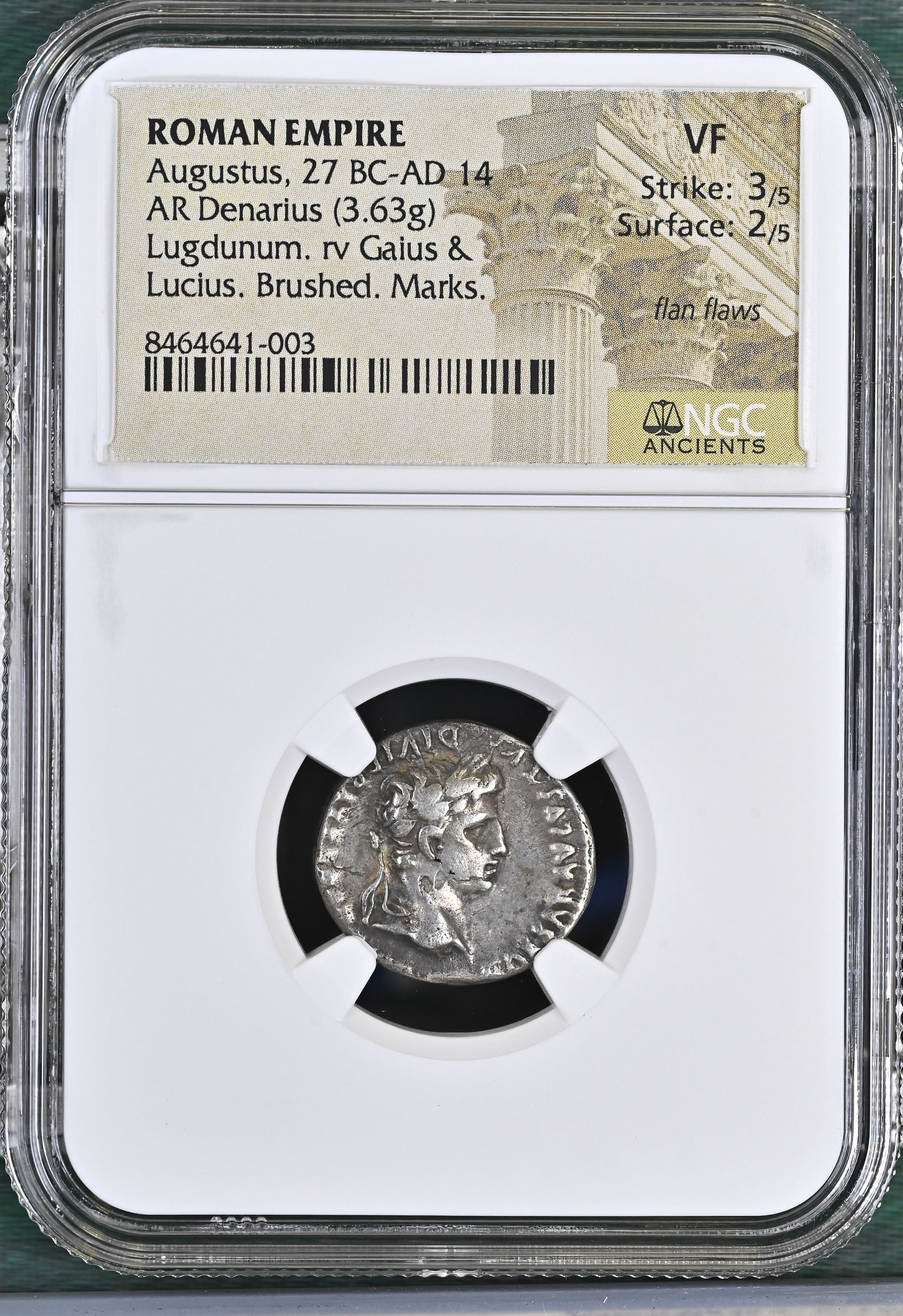 Roman Empire - Augustus - Silver Denarius - NGC VF - RIC:207