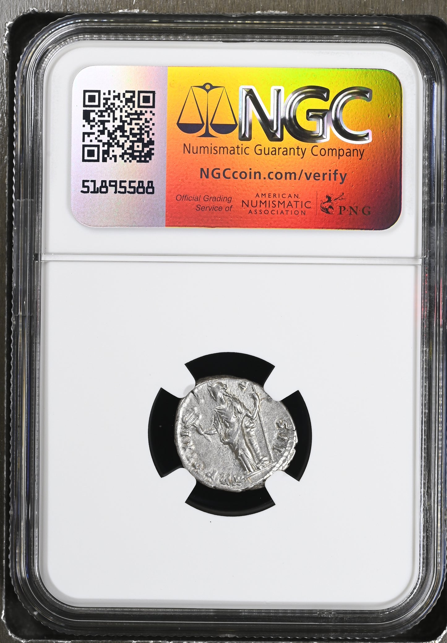 Roman Empire - Marcus Aurelius - Silver Denarius - NGC Ch VF - RIC:475a