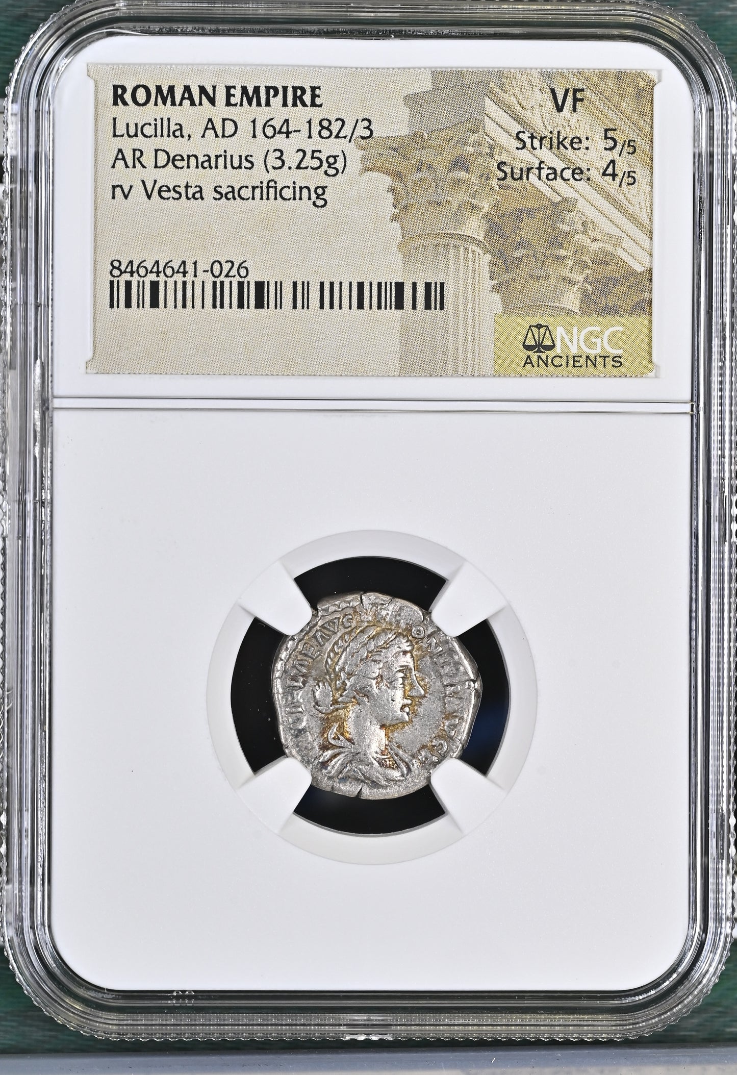 Roman Empire - Lucilla - Silver Denarius - NGC VF - RIC:788