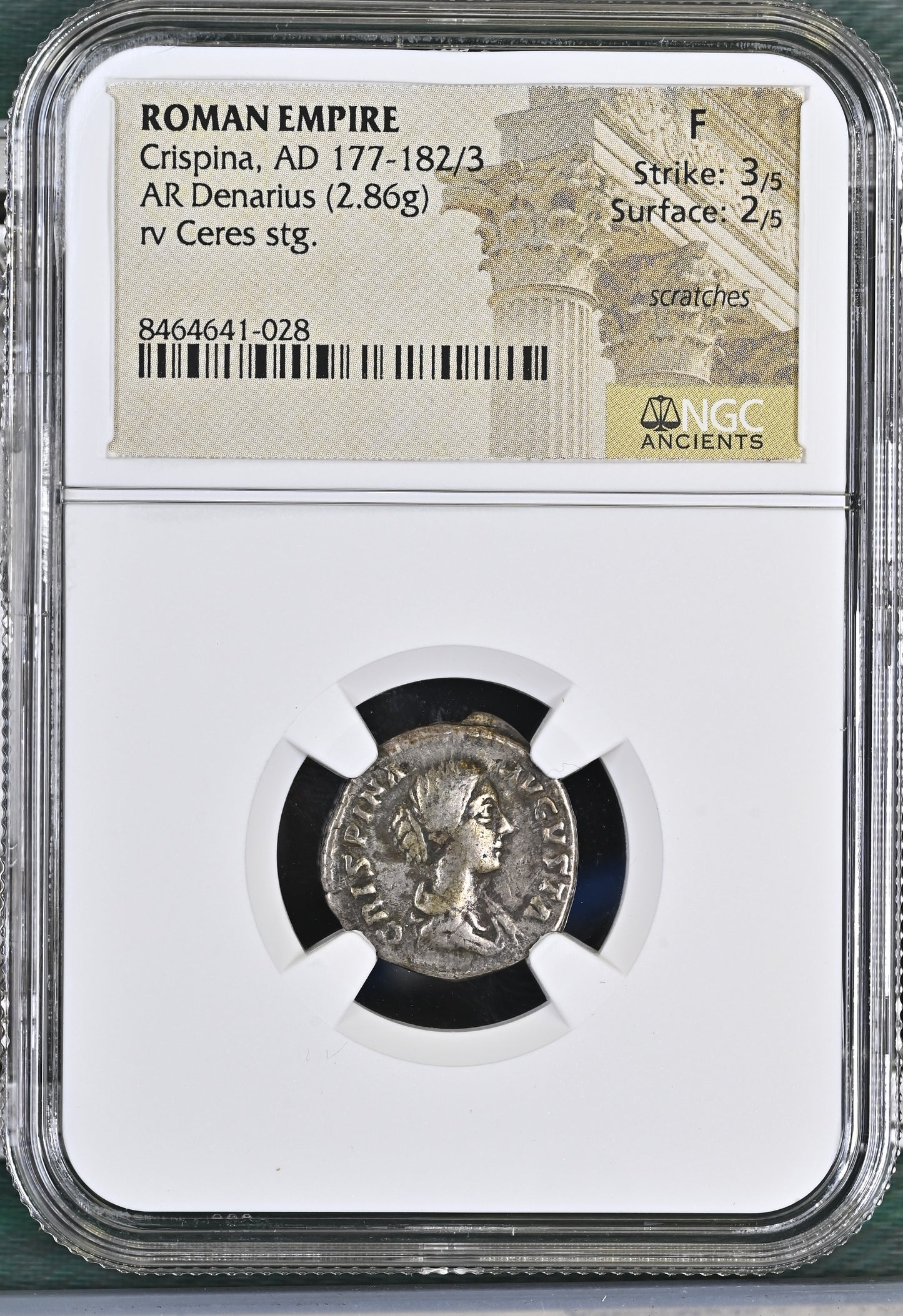 Roman Empire - Crispina - Silver Denarius - NGC F
