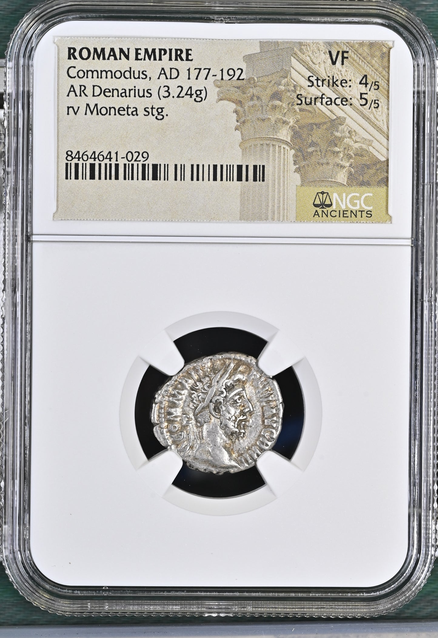Roman Empire - Commodus - Silver Denarius - NGC VF - RIC:164