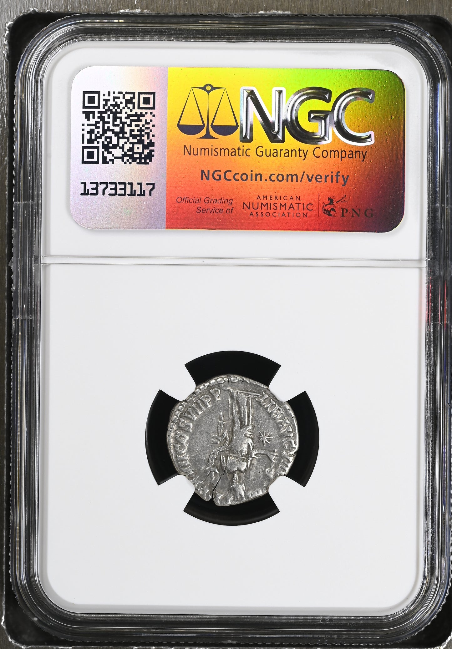 Roman Empire - Commodus - Silver Denarius - NGC VF - RIC:239