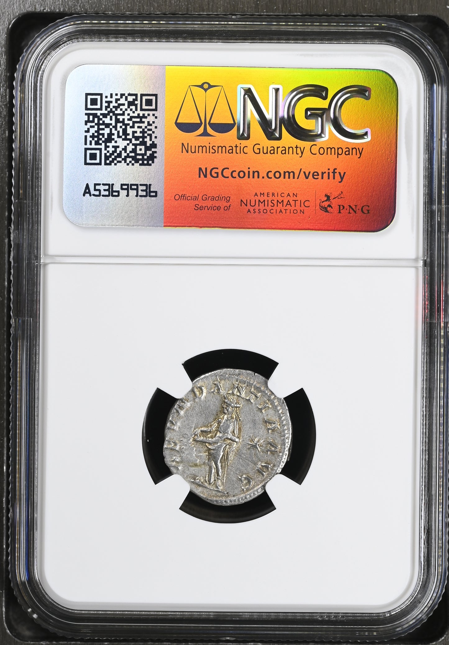 Roman Empire - Elagabalus - Silver Denarius - NGC AU - RIC:56b