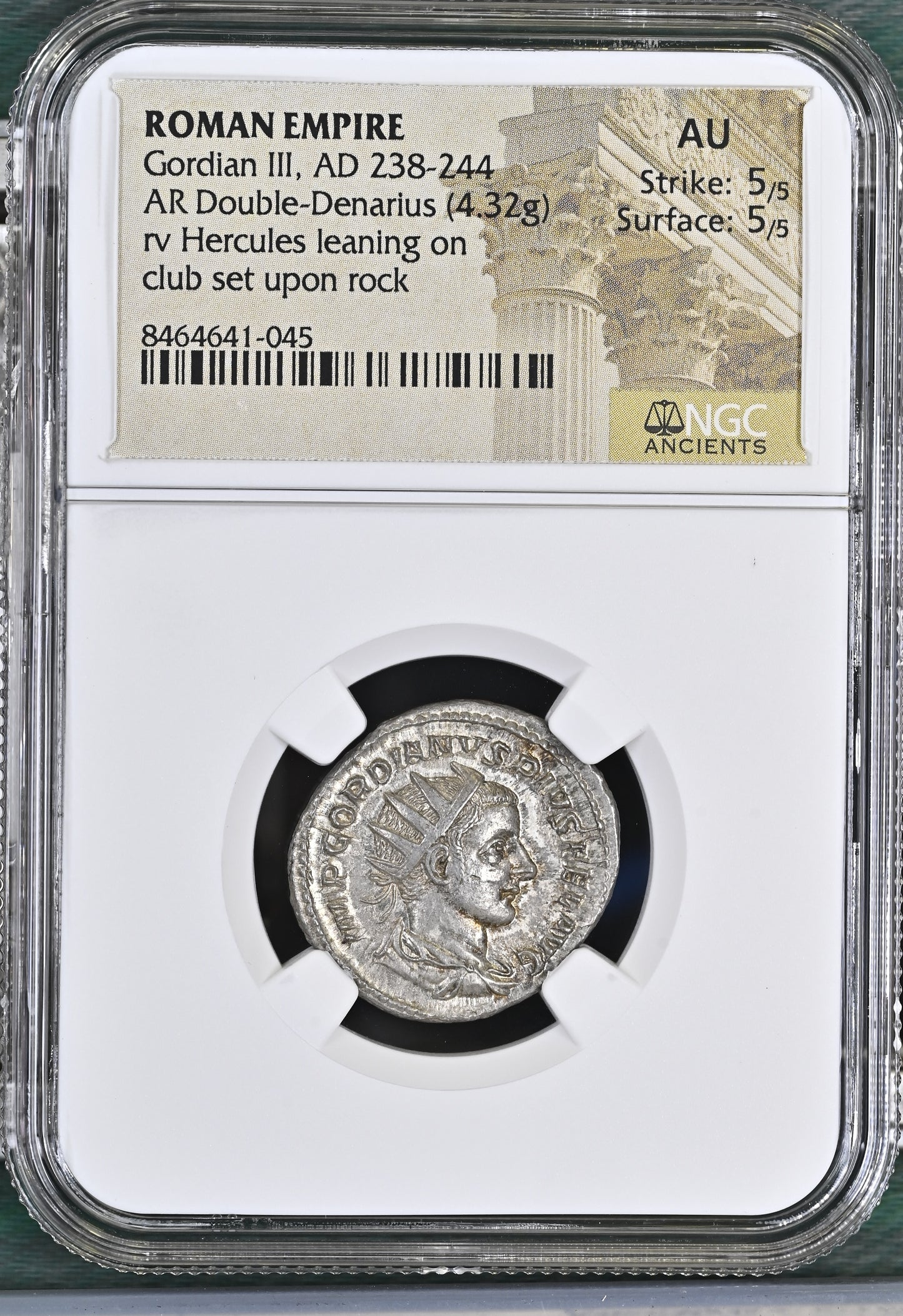 Roman Empire - Gordian III - Silver Double-Denarius - NGC AU - RIC:95