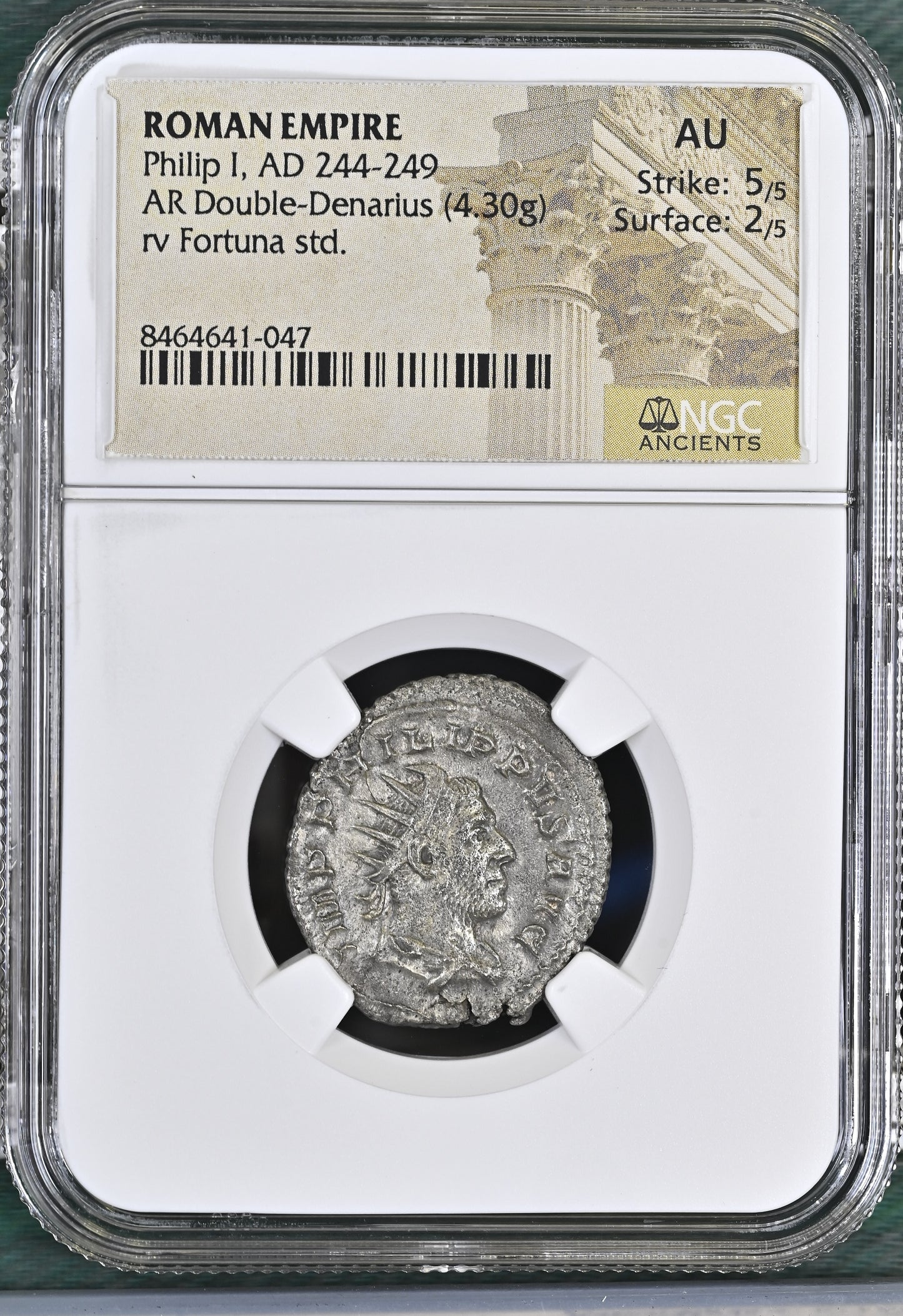 Roman Empire - Philip I - Silver Double-Denarius - NGC AU - RIC:63b