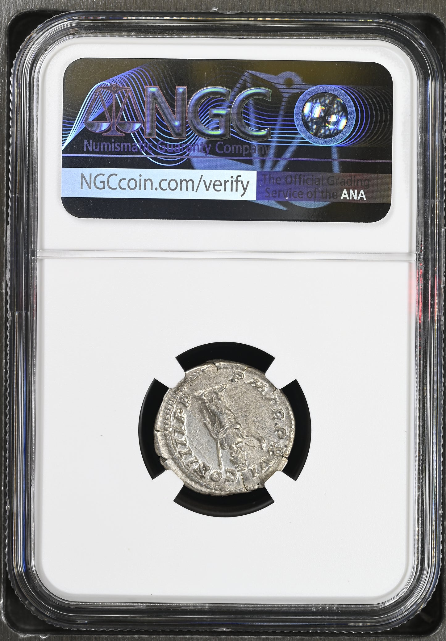 Roman Empire - Caracalla - Silver Denarius - NGC Ch VF