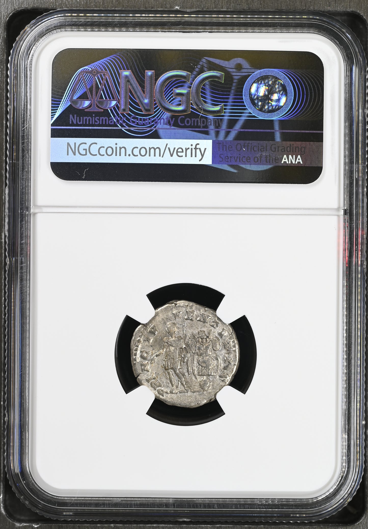 Roman Empire - Geta - Silver Denarius - NGC Ch VF