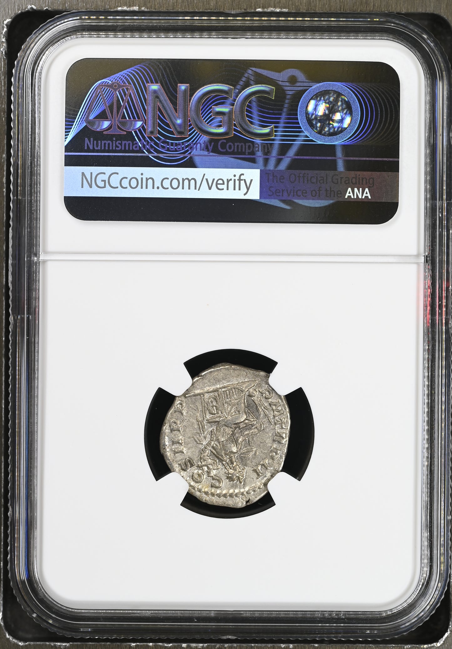 Roman Empire - Elagabalus - Silver Denarius - NGC Ch VF