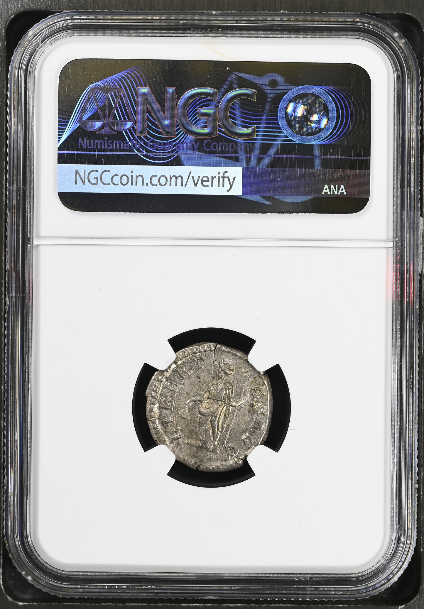 Roman Empire - Caracalla - Silver Denarius - NGC Ch XF