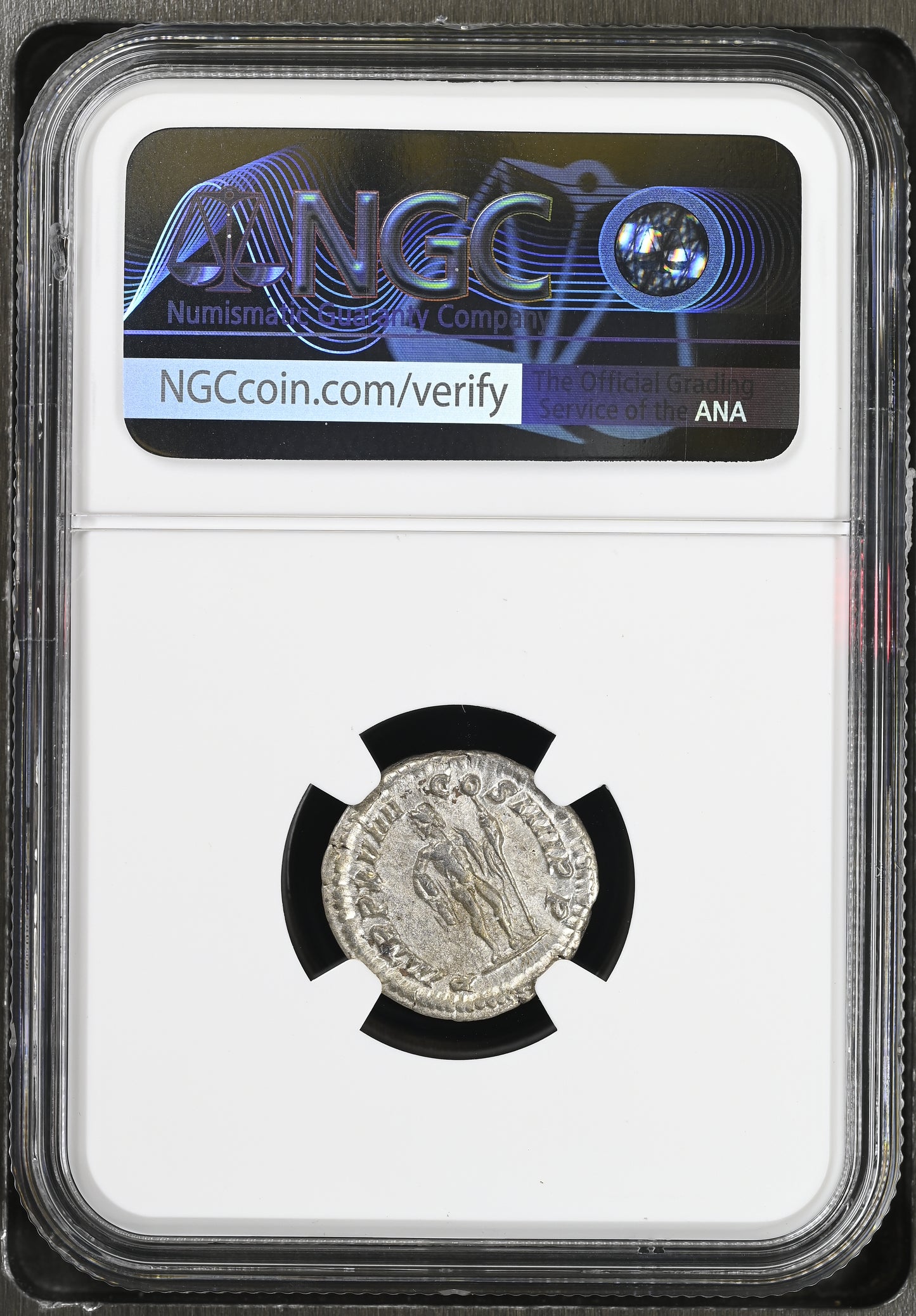 Roman Empire - Caracalla - Silver Denarius - NGC Ch VF