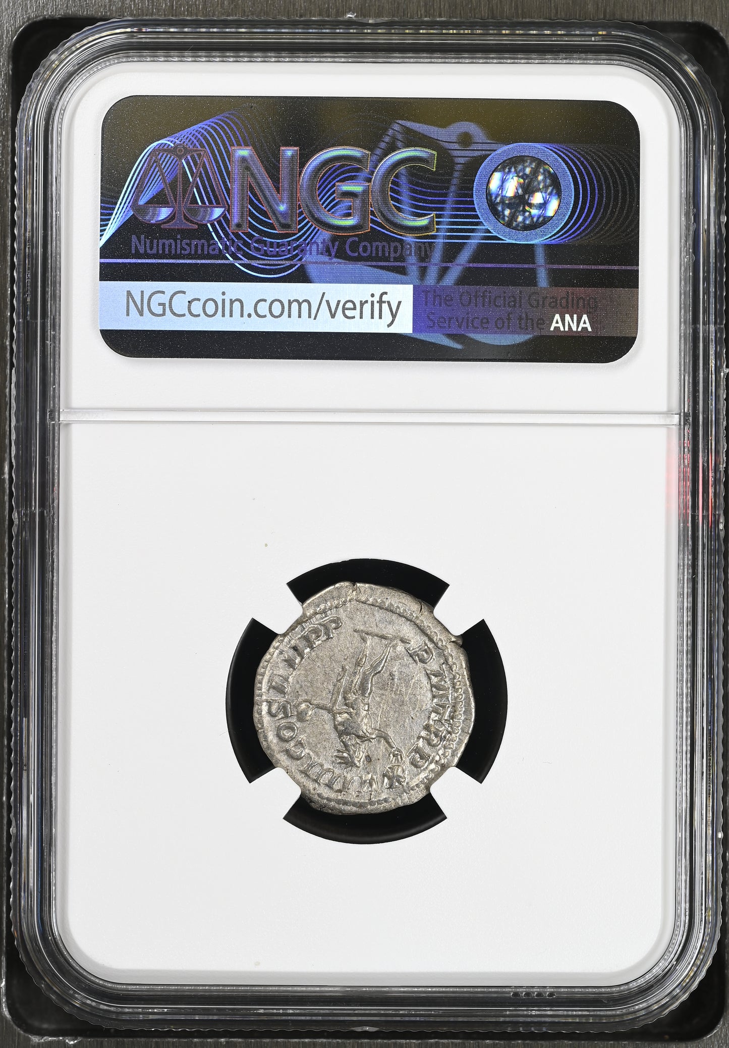 Roman Empire - Caracalla - Silver Denarius - NGC Ch VF