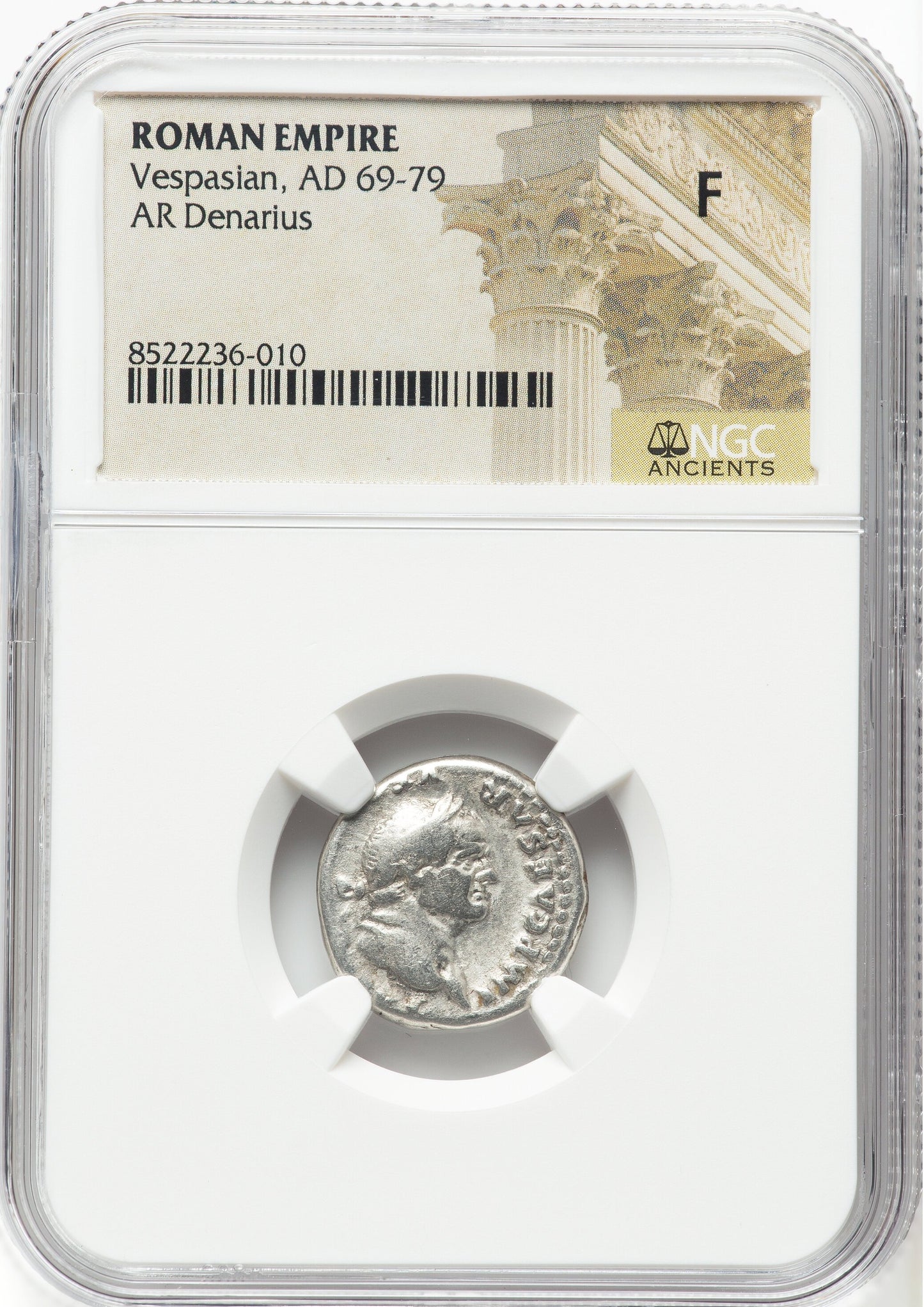 Roman Empire - Vespasian - Silver Denarius - NGC F
