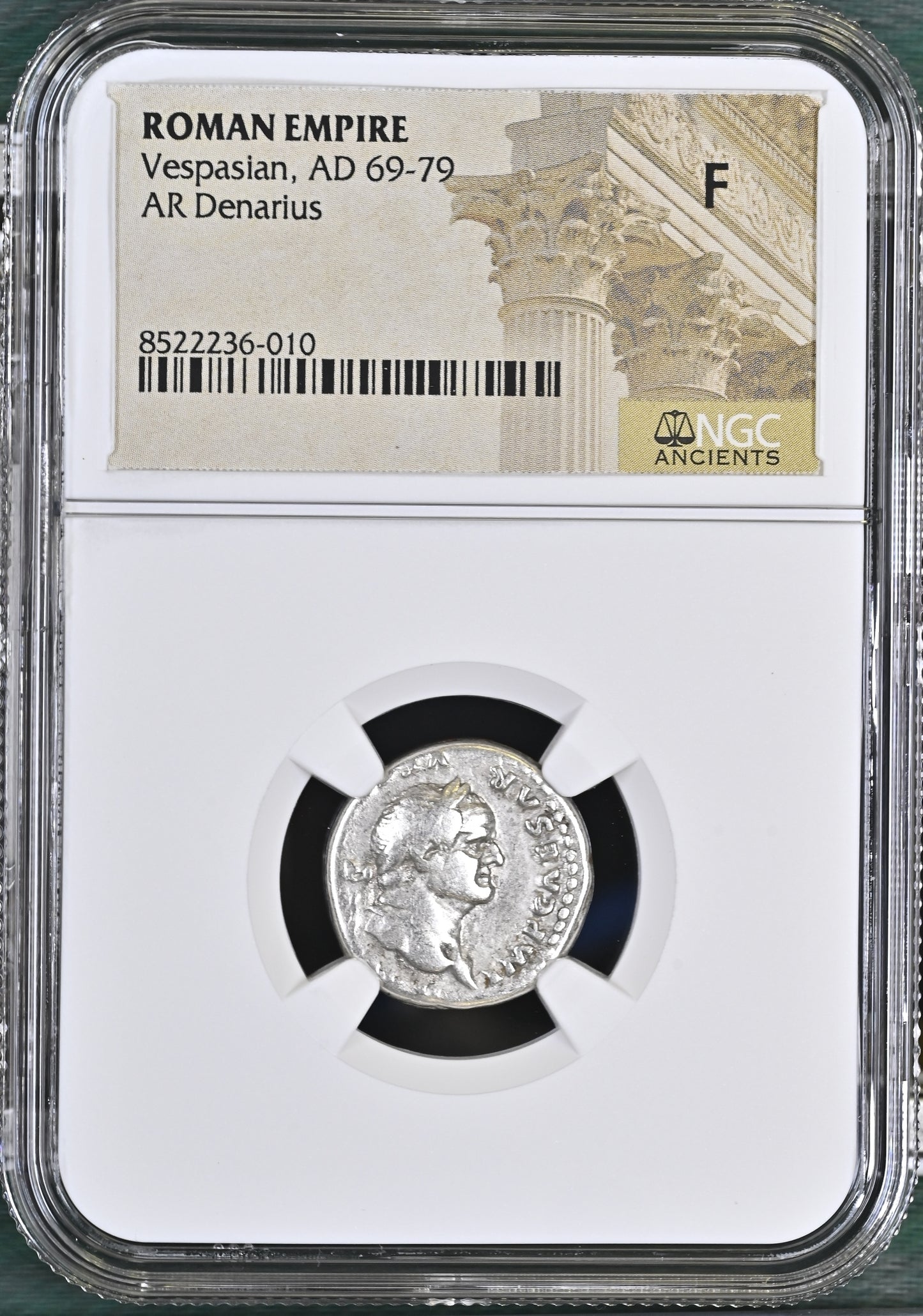 Roman Empire - Vespasian - Silver Denarius - NGC F
