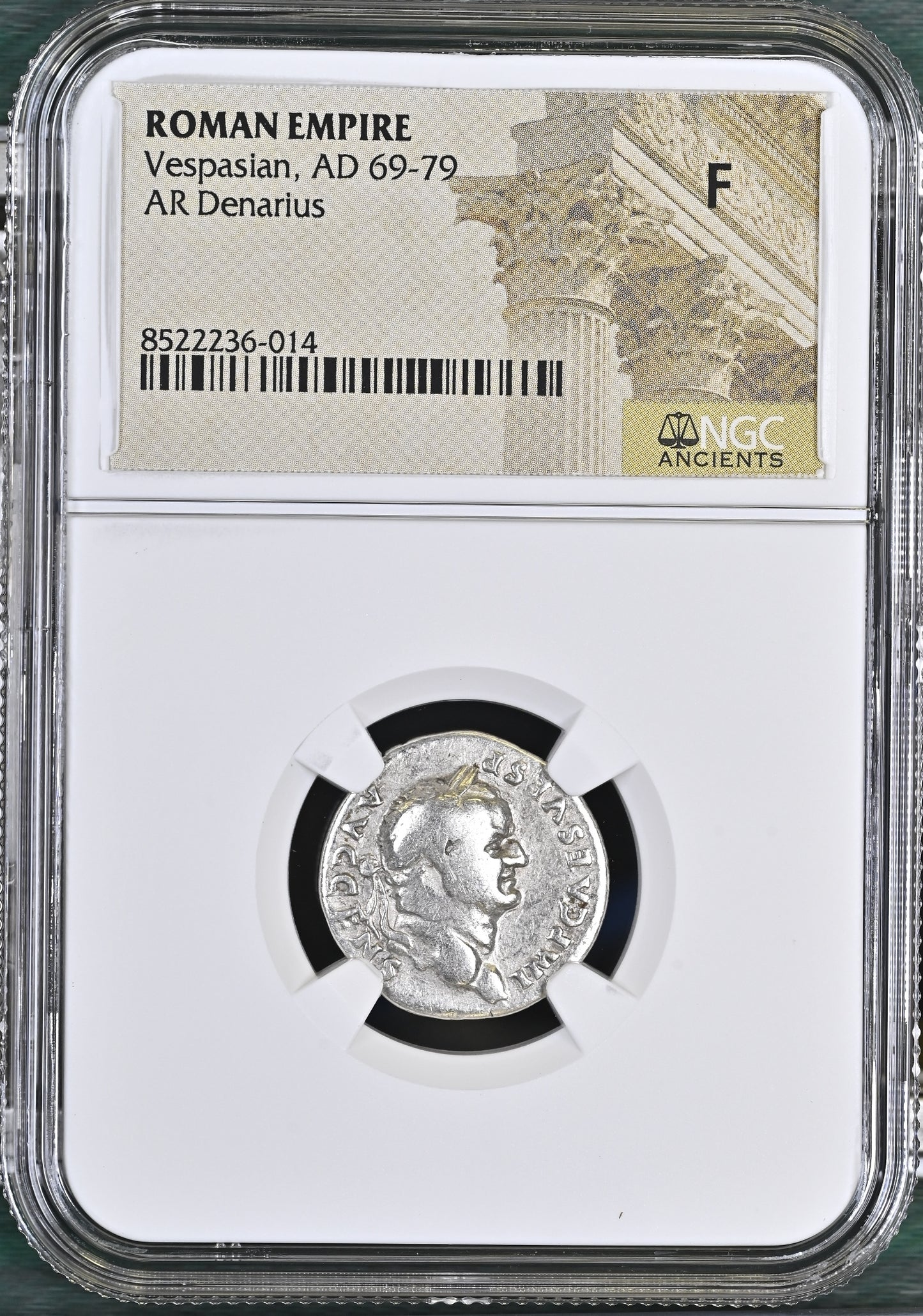 Roman Empire - Vespasian - Silver Denarius - NGC F
