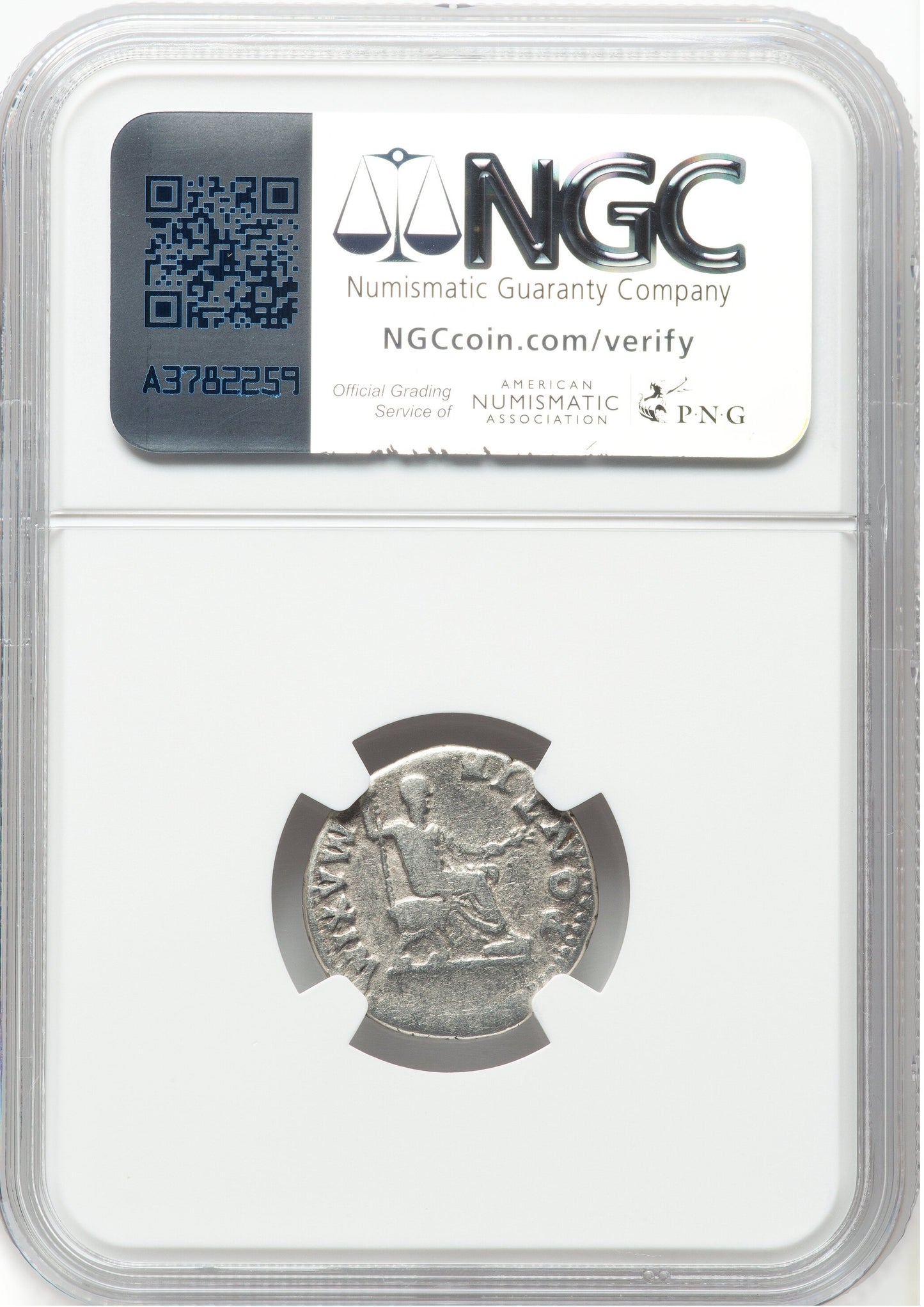 Roman Empire - Vespasian - Silver Denarius - NGC F
