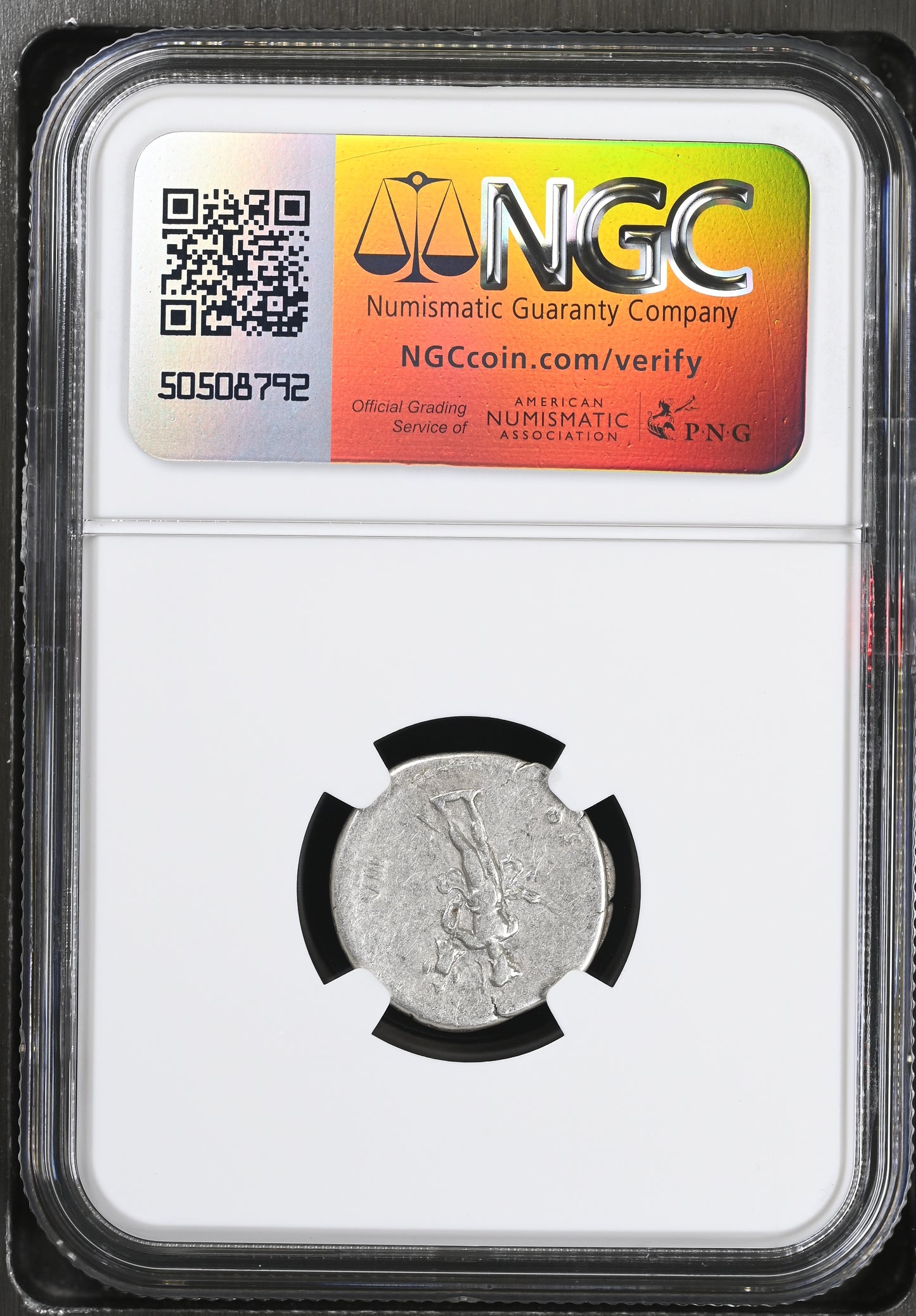 Roman Empire - Vespasian - Silver Denarius - NGC Ch F