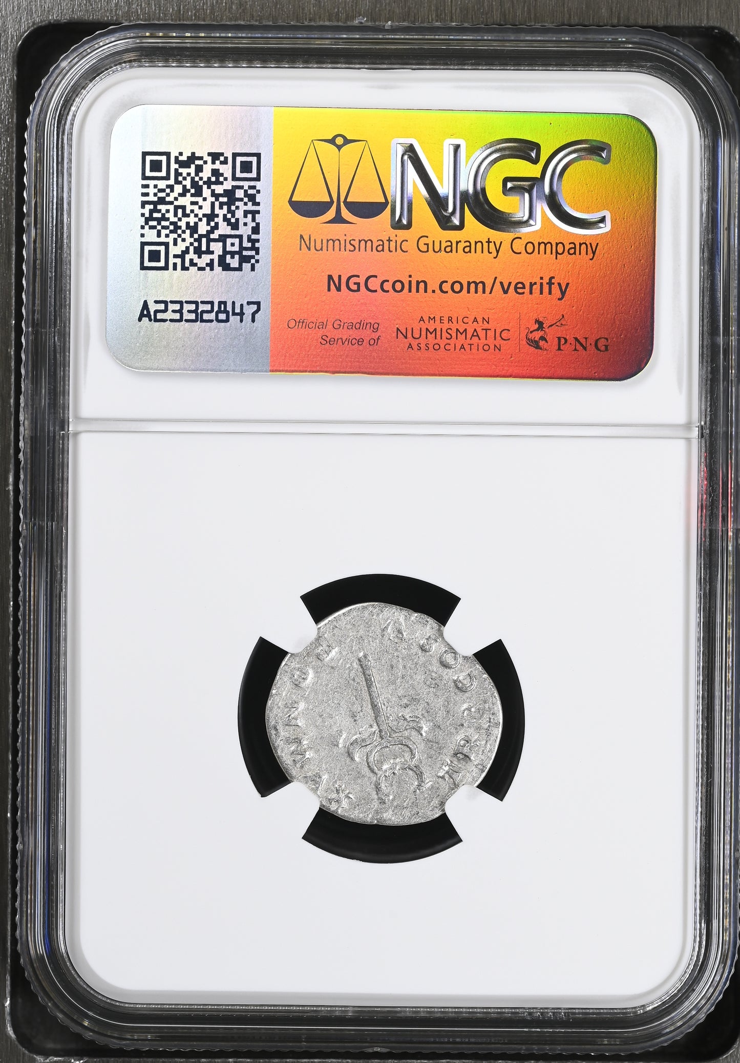 Roman Empire - Vespasian - Silver Denarius - NGC Ch F