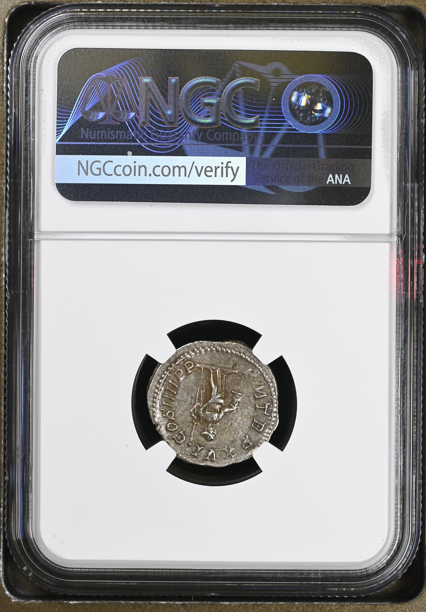 Roman Empire - Caracalla - Silver Denarius - NGC Ch XF