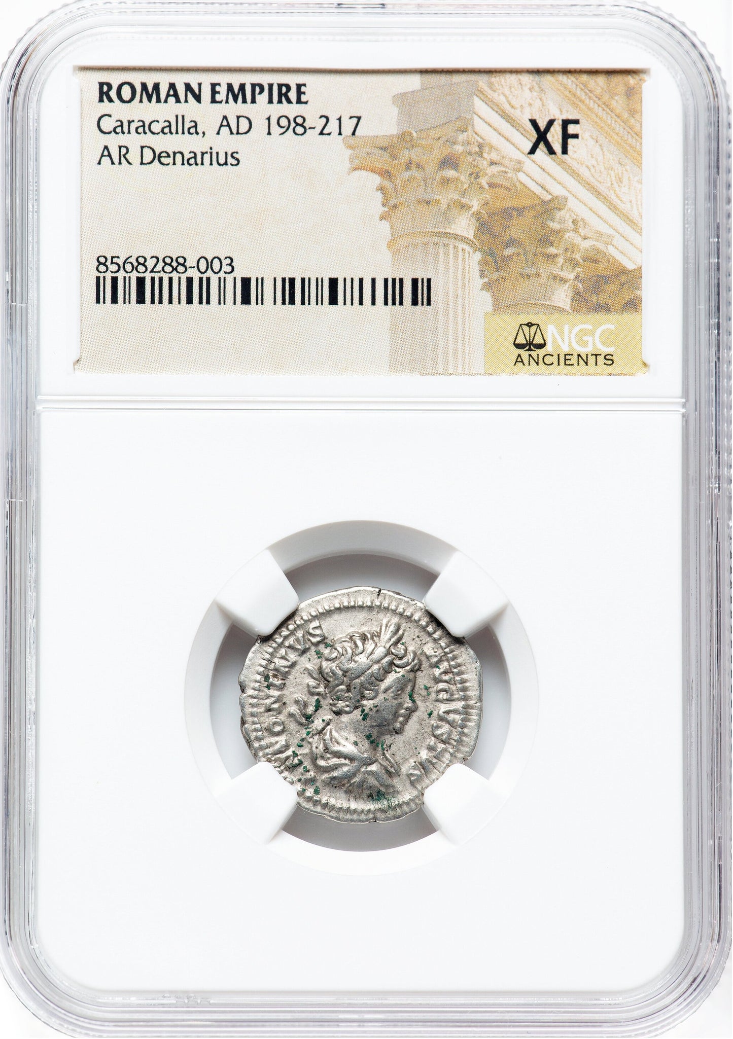 Roman Empire - Caracalla - Silver Denarius - NGC XF - RIC:30