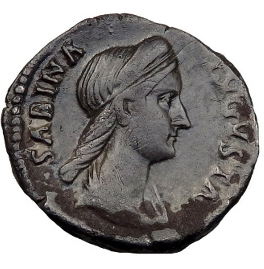 Roman Empire - Sabina - Silver Denarius - NGC Ch VF - RIC:2571