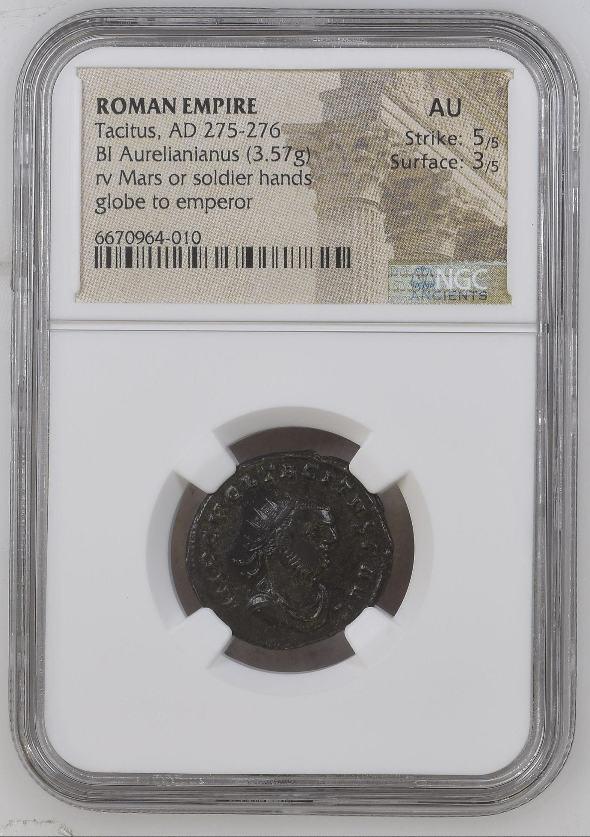 Roman Empire - Tacitus - Billon Aurelianianus - NGC AU - RIC:133