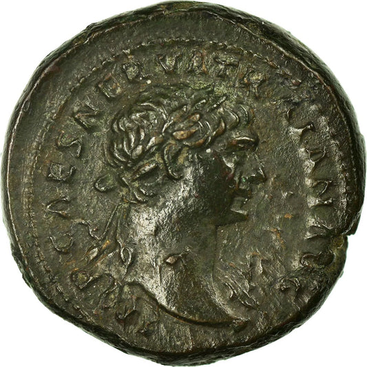 Roman Empire - Trajan - AE Quadrans - NGC AU