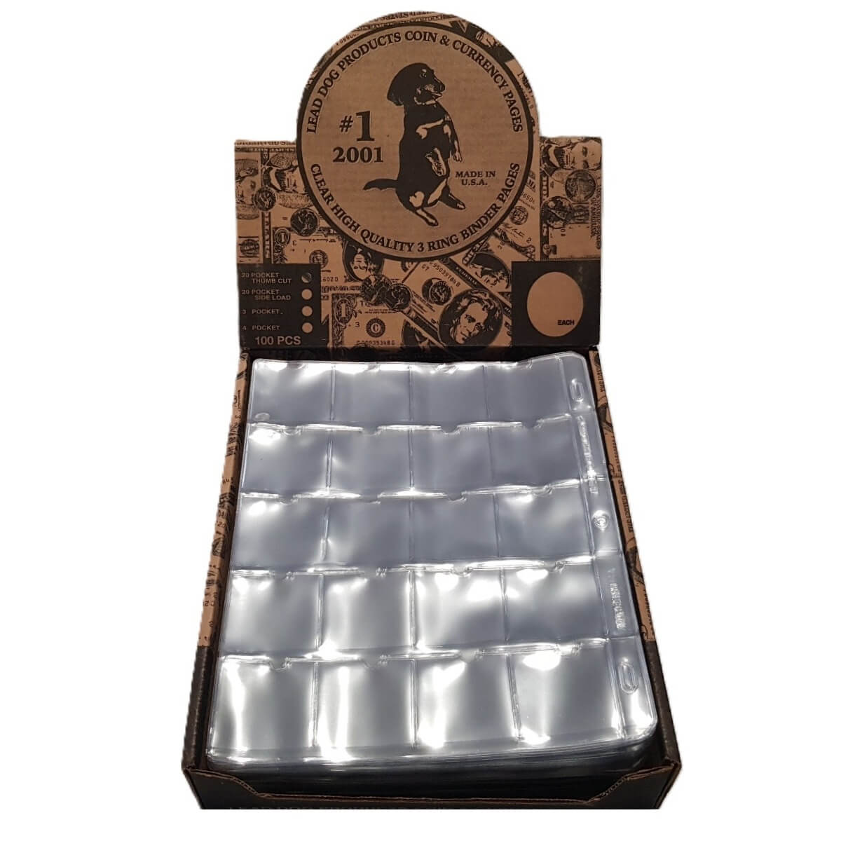 20 Pockets Notebook Pages for 2x2 Coin Flips - 5pcs