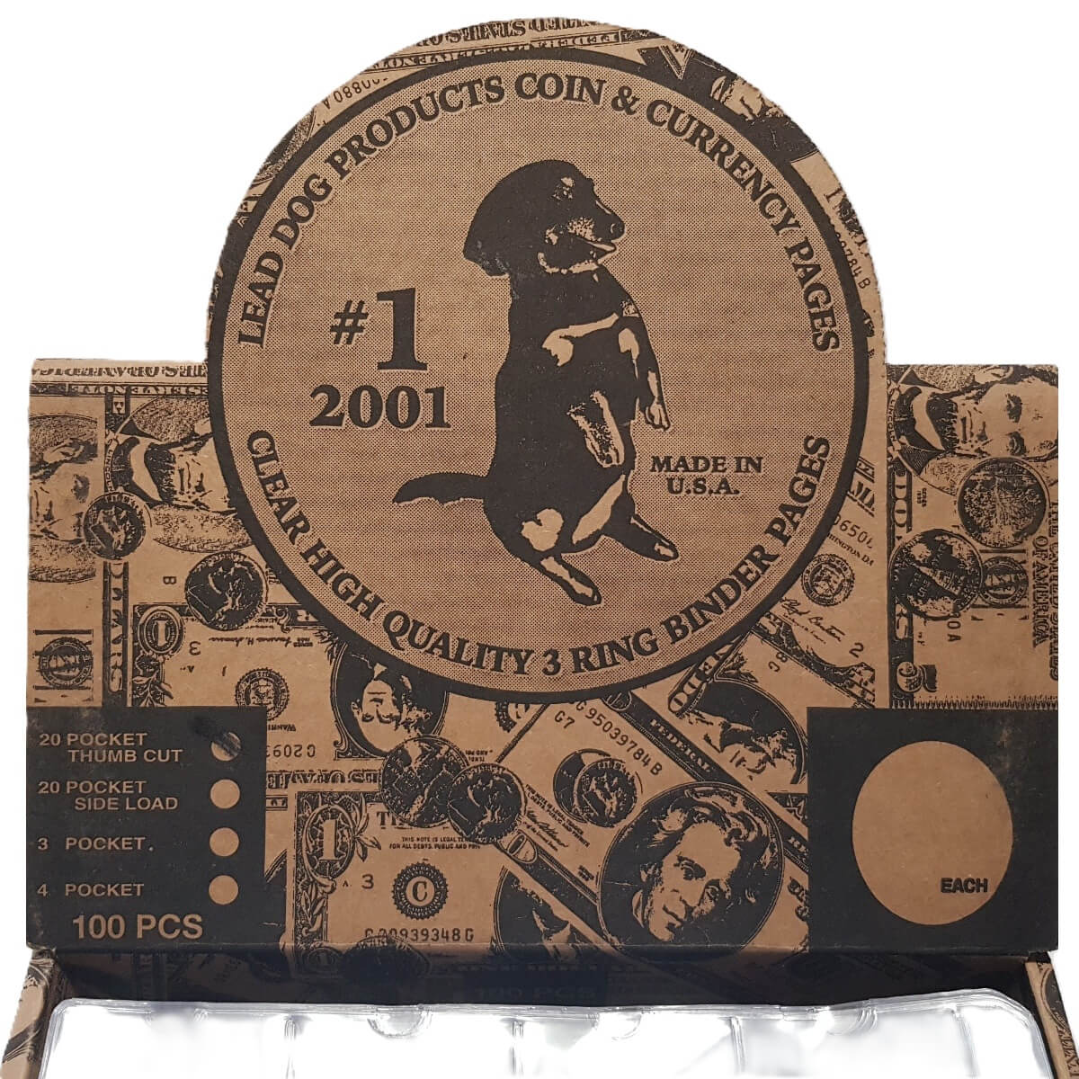 20 Pockets Notebook Pages for 2x2 Coin Flips - 5pcs