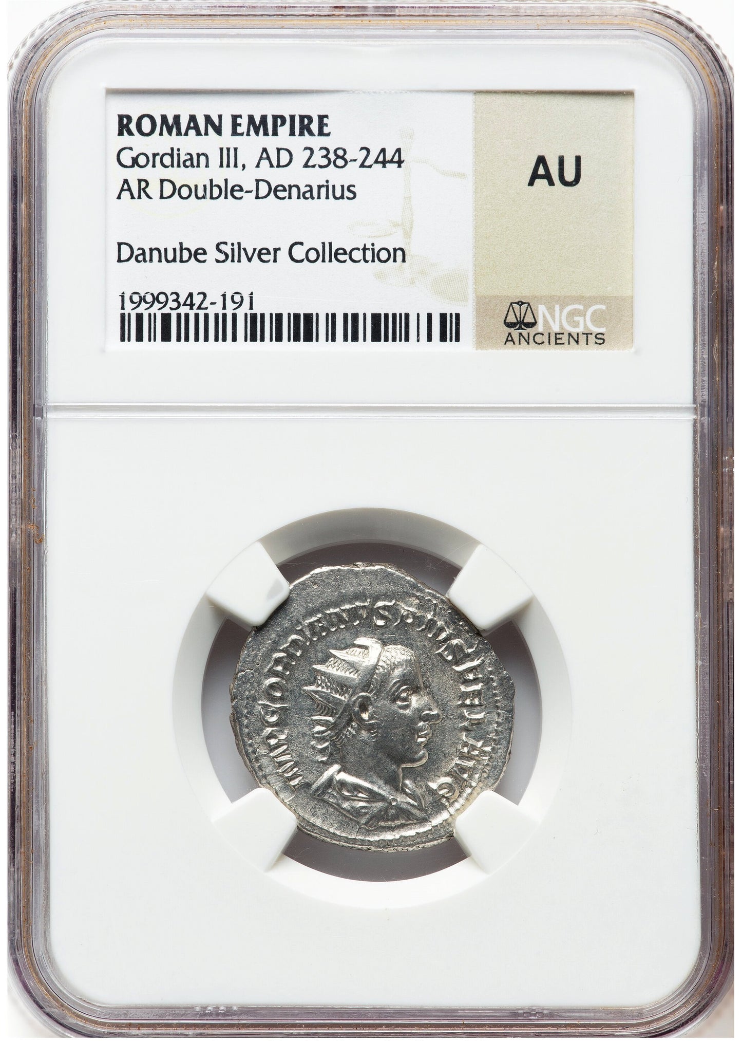 Roman Empire - Gordian III - Silver Double-Denarius - NGC AU - Danube Silver Collection