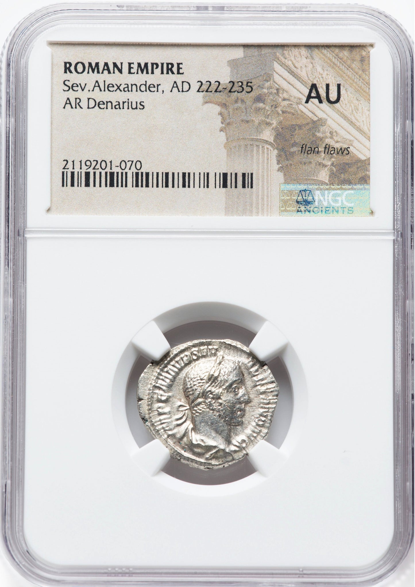 Roman Empire - Severus Alexander - Silver Denarius - NGC AU