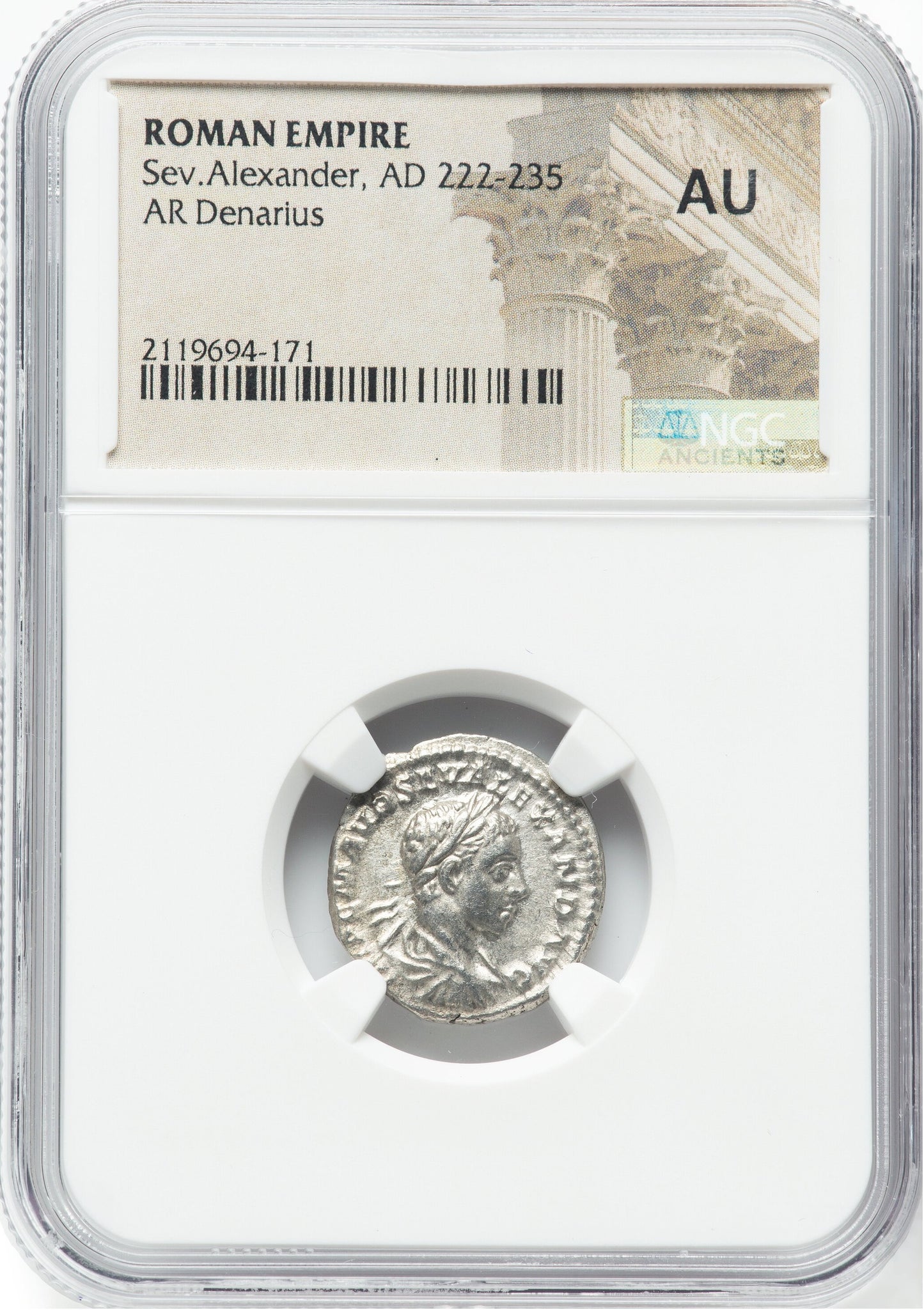 Roman Empire - Severus Alexander - Silver Denarius - NGC AU - RIC:7
