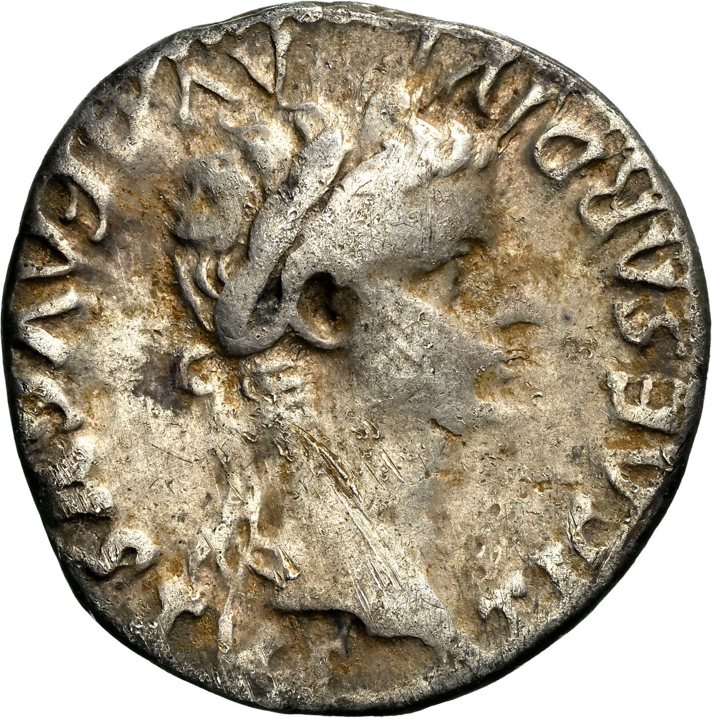 Roman Empire - Tiberius - Silver Denarius - NGC F - RIC:26