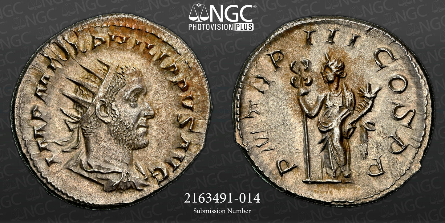 Roman Empire - Philip I - Silver Double-Denarius - NGC Ch AU - RIC:3