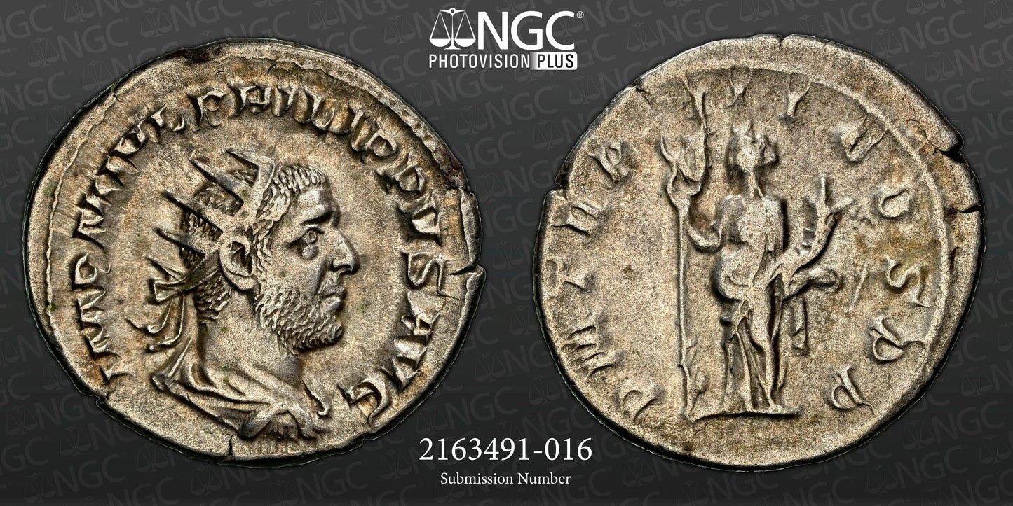 Roman Empire - Philip I - Silver Double-Denarius - NGC Ch VF - RIC:4