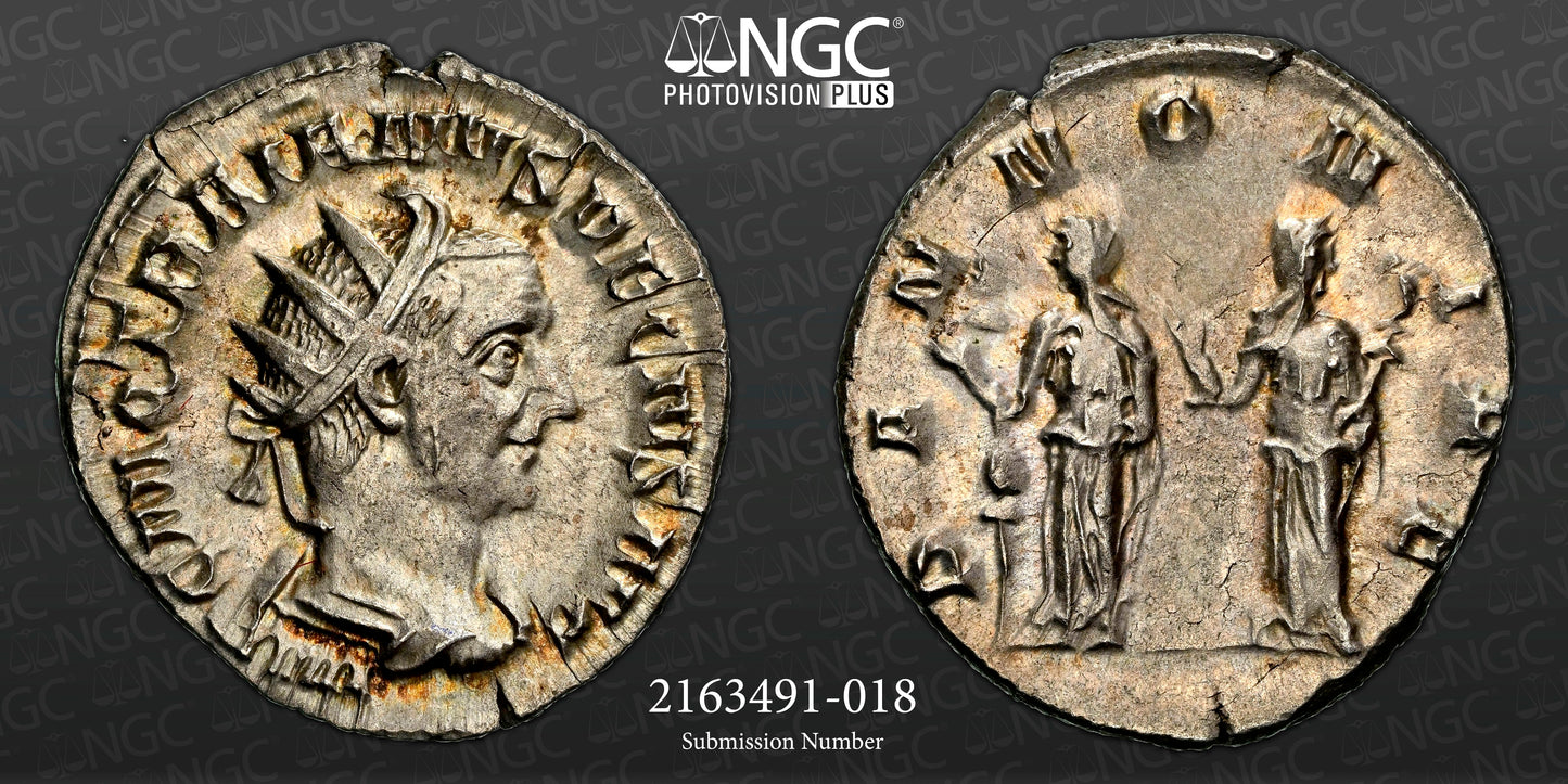 Roman Empire - Trajan Decius - Silver Double-Denarius - NGC AU - RIC:21b