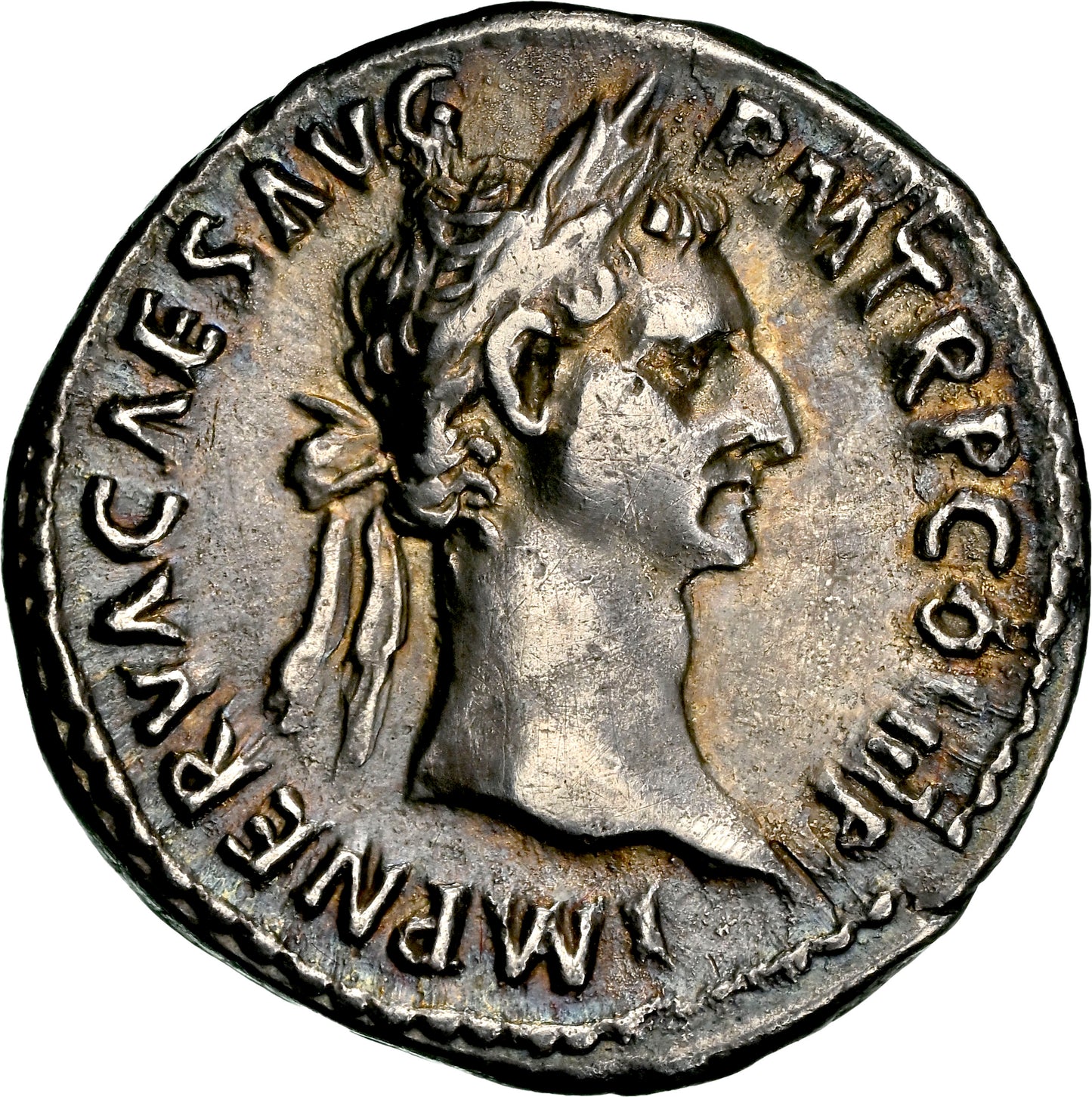 Roman Empire - Nerva - Silver Denarius - NGC Ch VF - RIC:17