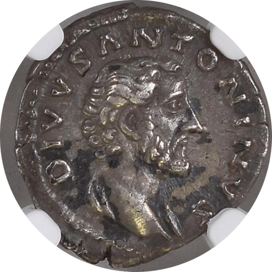 Roman Empire - Antoninus Pius - Silver Denarius - NGC Ch VF