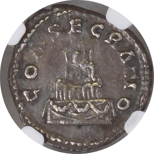 Roman Empire - Antoninus Pius - Silver Denarius - NGC Ch VF