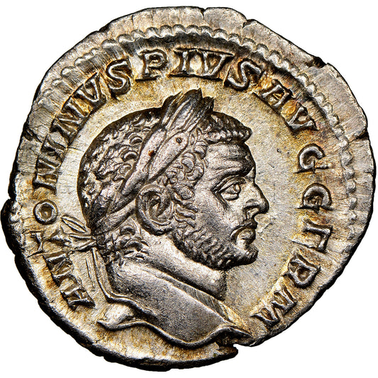 Roman Empire - Caracalla - Silver Denarius - NGC MS - RIC:312d
