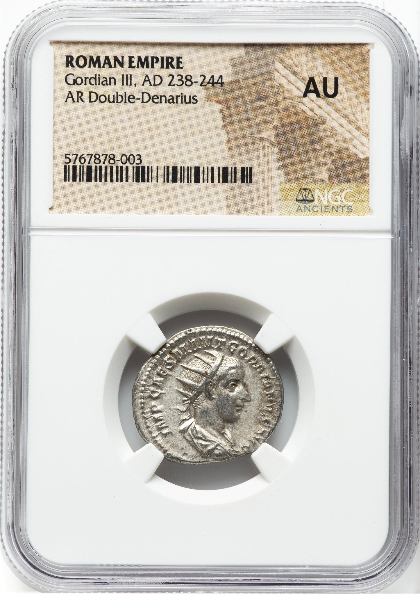 Roman Empire - Gordian III - Silver Double-Denarius - NGC AU