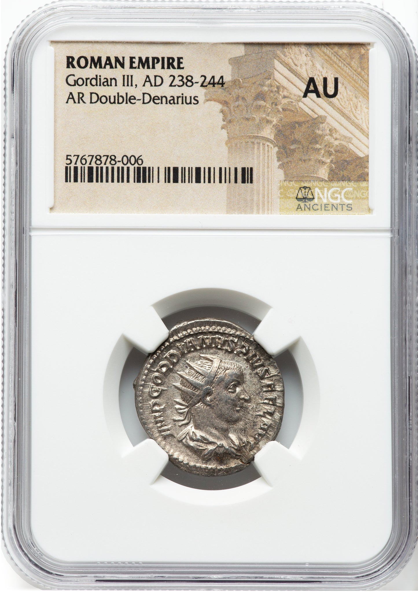 Roman Empire - Gordian III - Silver Double-Denarius - NGC AU