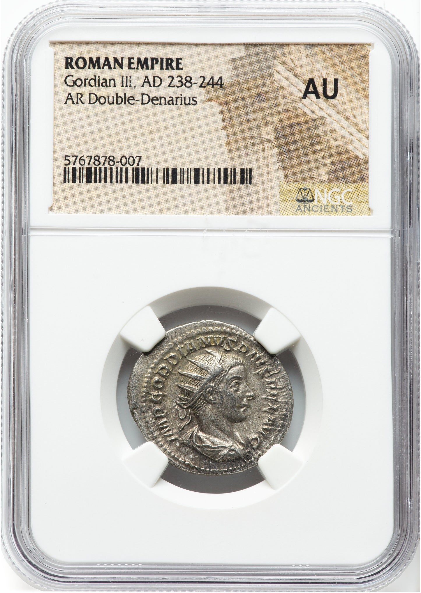 Roman Empire - Gordian III - Silver Double-Denarius - NGC AU