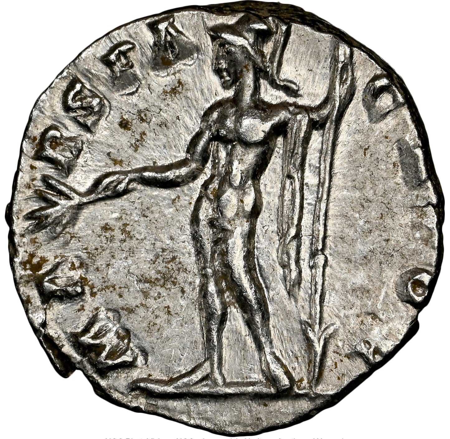 Roman Empire - Septimius Severus - Silver Denarius - NGC Ch AU - RIC:45