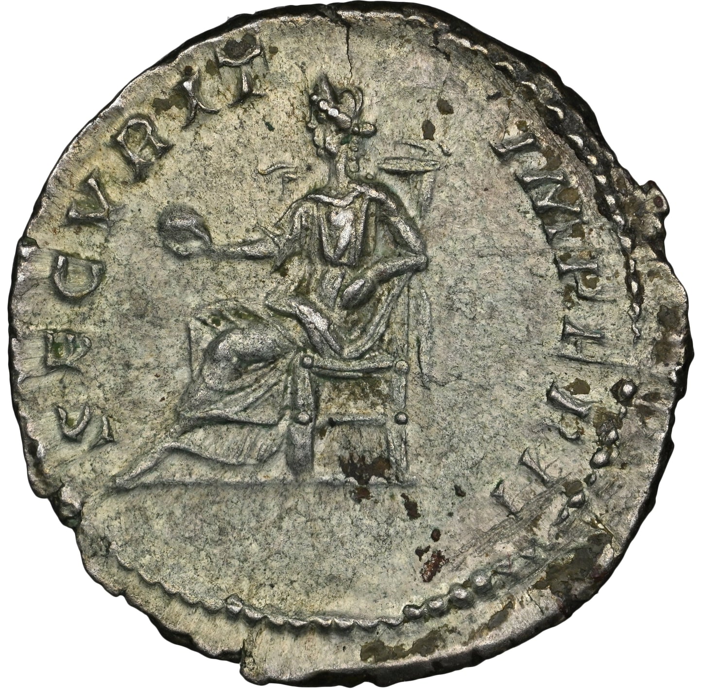 Roman Empire - Geta - Silver Denarius - NGC Ch AU - RIC:20b