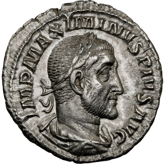 Roman Empire - Maximinus I - Silver Denarius - NGC Ch XF