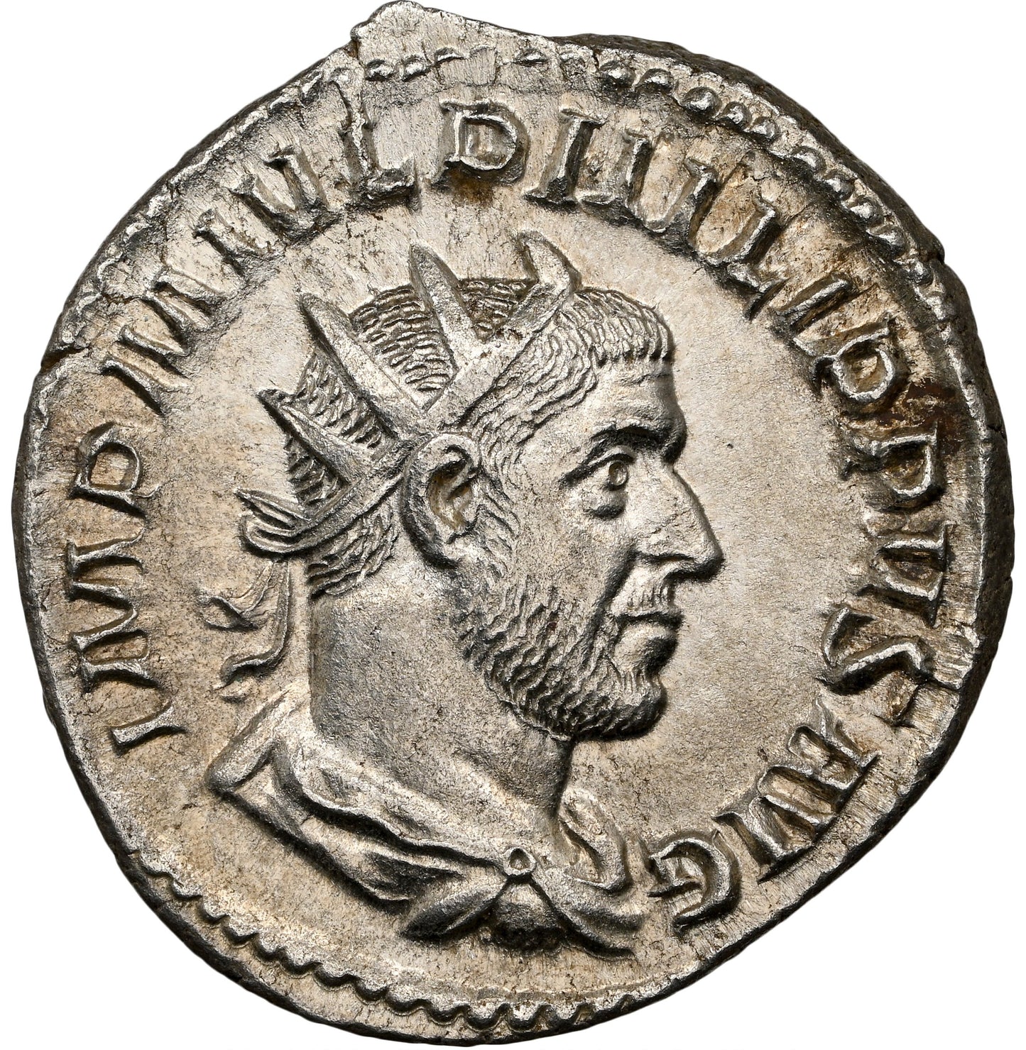 Roman Empire - Philip I - Silver Double-Denarius - NGC Ch AU - RIC:44b